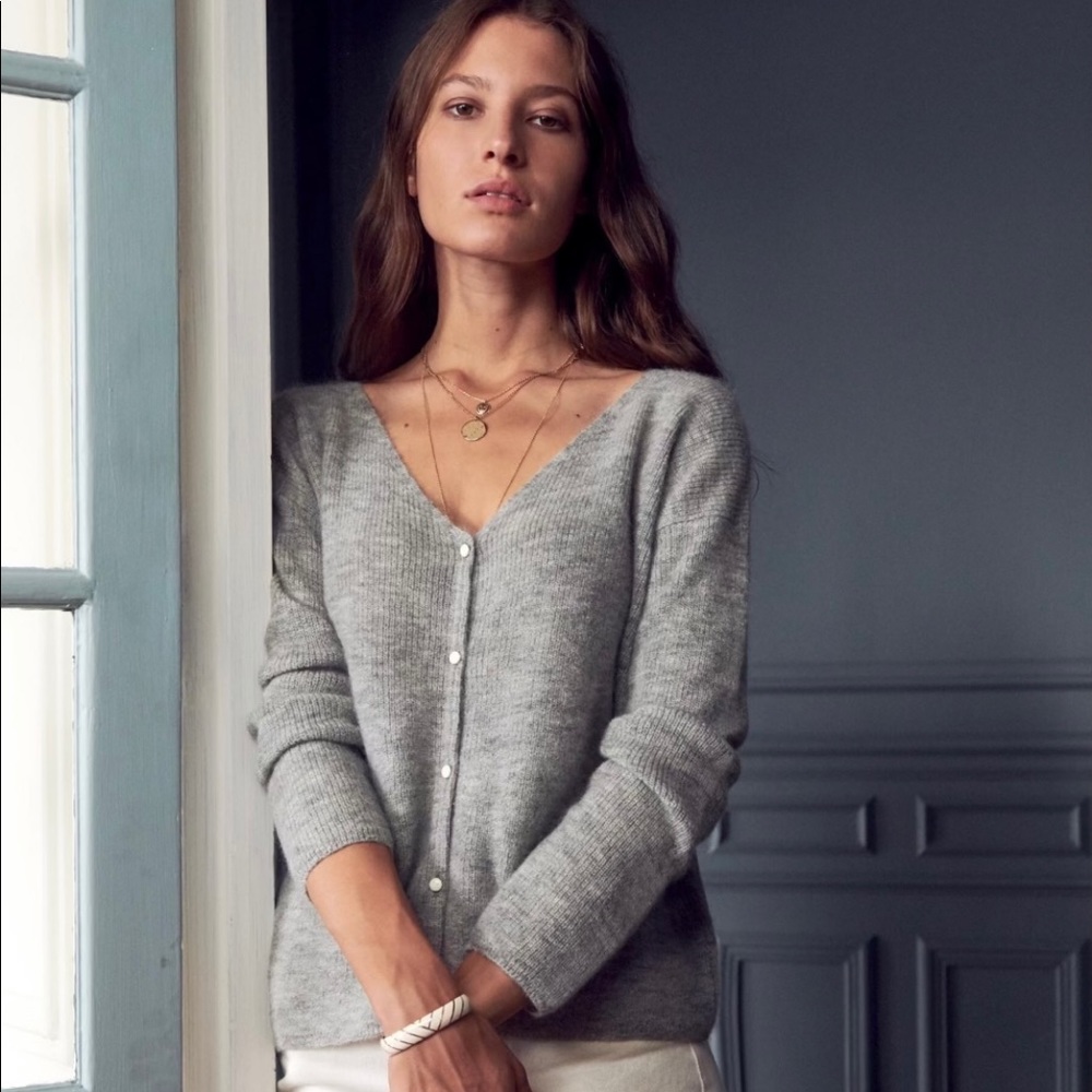 NWT Sezane Barry Grey Marl M